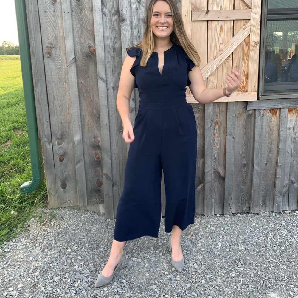 Vince Camuto Navy Jumpsuit